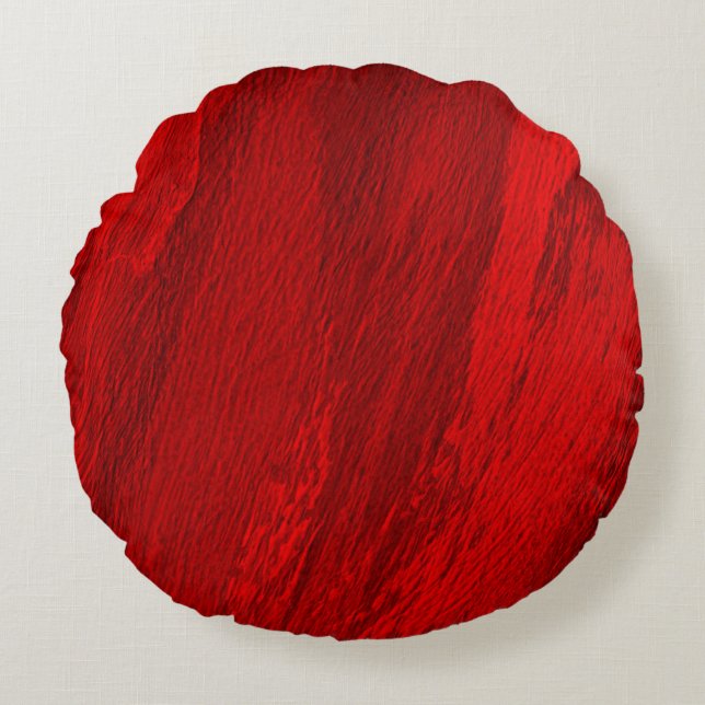 Coussins Ronds Motif diagonal abstrait de nuances de rouge (Devant)