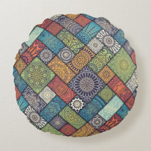 Coussins Ronds Motif diagonal coloré