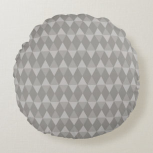 Coussins Ronds Motif Diamant Gris