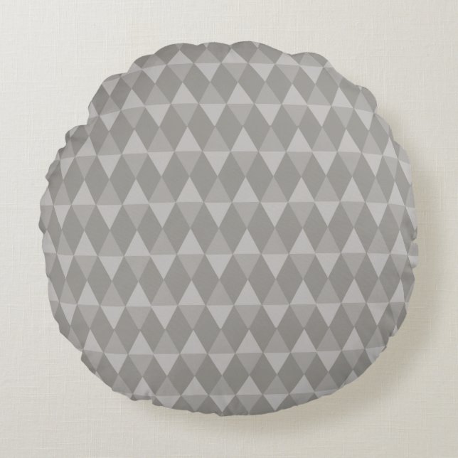 Coussins Ronds Motif Diamant Gris (Devant)