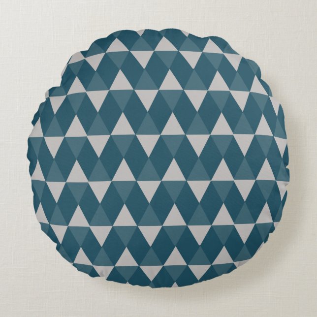 Coussins Ronds Motif diamants bleus (Devant)
