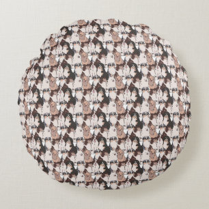 Coussins Ronds Motif d'illustration de caniche mignon et de race