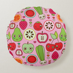 Coussins Ronds motif d'illustration de cuisine de fruit