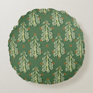 Coussins Ronds Motif d'illustration des arbres de Noël