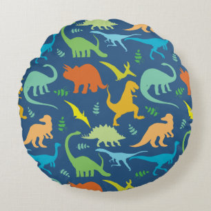 Coussins Ronds Motif Dinosaure coloré