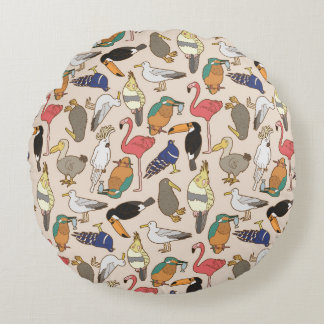 Coussins Ronds motif d'oiseaux transparent