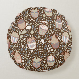 Coussins Ronds Motif doux fait de petits gâteaux savoureux