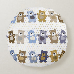 Coussins Ronds motif d'un ours de nounours de jouet