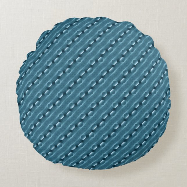 Coussins Ronds motif en acier bleu Abstrait (Devant)