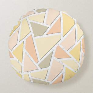 Coussins Ronds Motif en mosaïque jaune citron