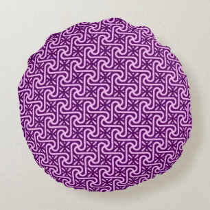 Coussins Ronds Motif en tuiles égyptiennes, améthyste et orchidée