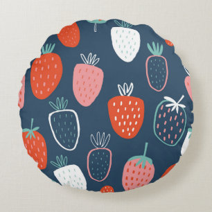 Coussins Ronds Motif enfantin sans couture avec strawber dessiné 