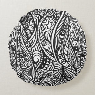 Coussins Ronds Motif ethnique 3