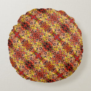 Coussins Ronds Motif ethnique bohème vintage
