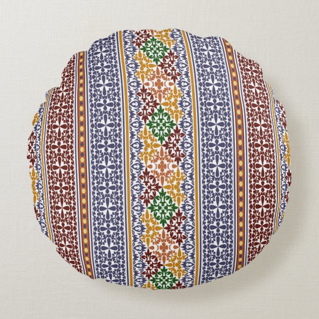 Coussins Ronds motif ethnique élégant (Devant)
