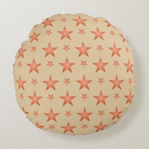 Coussins Ronds Motif étoilé en dégradé orange terre cuite