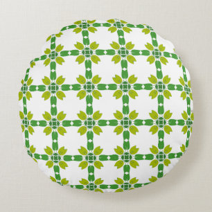 Coussins Ronds Motif Feuille, Motif De Feuilles, Feuilles Verts