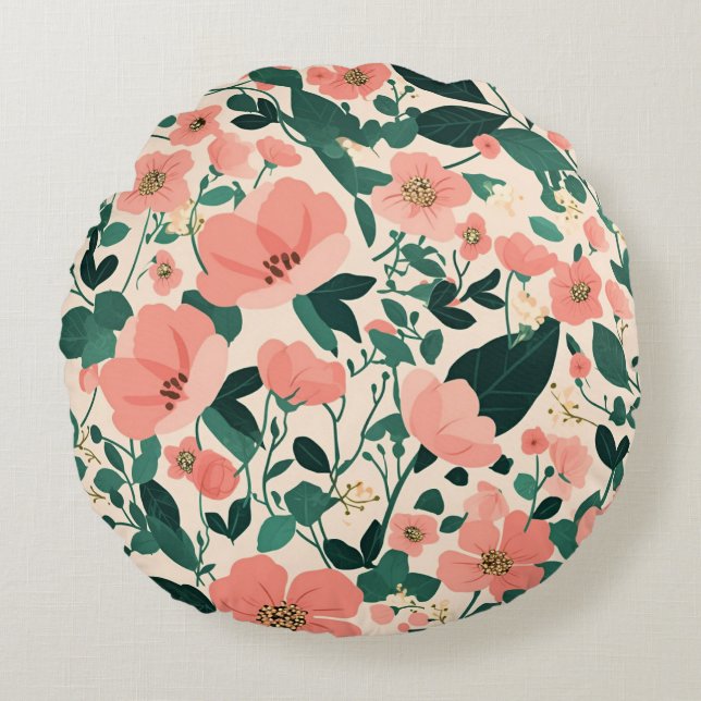 Coussins Ronds Motif Fleur Très Mignon (Devant)