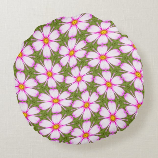 Coussins Ronds Motif Fleurs Cosmos (Dos)