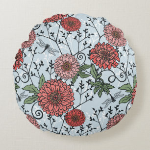 Coussins Ronds Motif floral 3