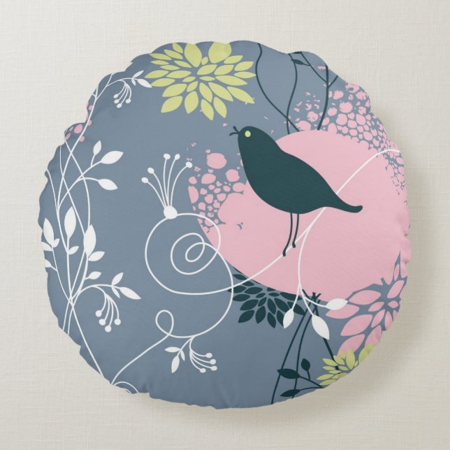 Coussins Ronds Motif floral 9 (Devant)