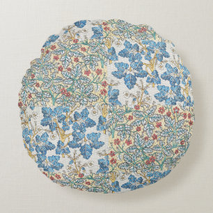 Coussins Ronds Motif floral de géranium sauvage Art nouveau vinta