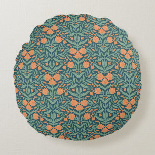 Coussins Ronds Motif floral de tulipe orange dans le style Art no