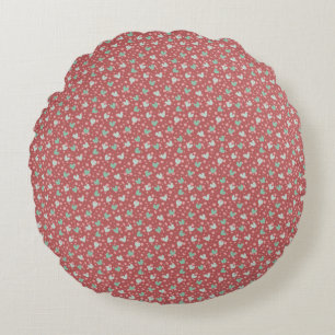 Coussins Ronds Motif floral délicat et petit à motif dispersé san