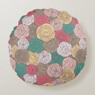 Coussins Ronds Motif floral élégant. Floral lumineux