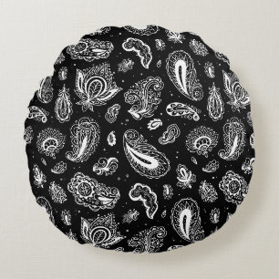 Coussins Ronds Motif floral et paisley complexe et ornemental