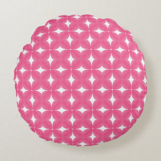 Coussins Ronds Motif floral géométrique rose vintage
