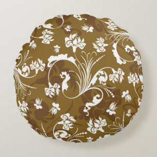 Coussins Ronds Motif floral incomparable. abstrait, art, arrière