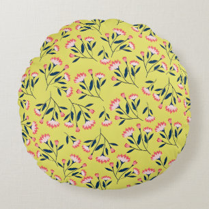 Coussins Ronds Motif floral joyeux : Fleurs roses