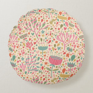 Coussins Ronds Motif floral lumineux