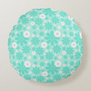 Coussins Ronds Motif Floral Pastel MINT