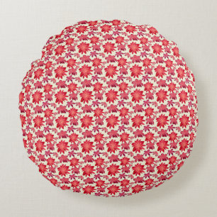 Coussins Ronds Motif floral rose rouge sans couture Dark Aestheti