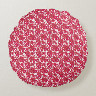 Coussins Ronds Motif floral rouge sans couture, répétition de fle