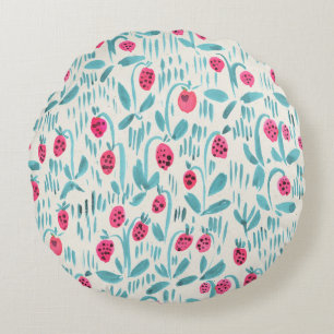 Coussins Ronds Motif floral sans aquarelle sur papier