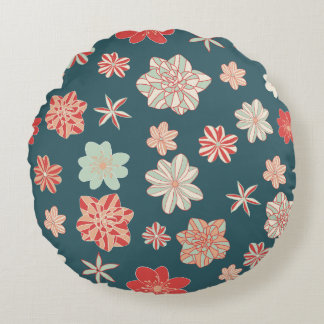 Coussins Ronds Motif floral sans couture 