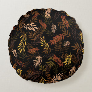 Coussins Ronds Motif floral sans couture avec feuilles. Patte tra