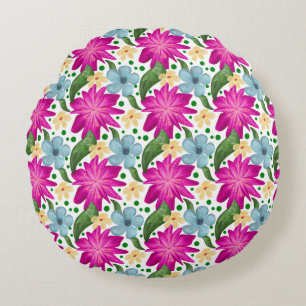 Coussins Ronds Motif floral sans couture   Répétition de fleurs à