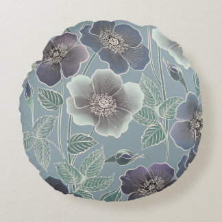 Coussins Ronds Motif floral sans soudure. Arrière - plan de fleur