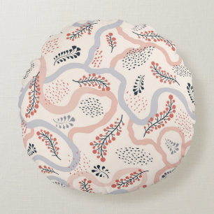 Coussins Ronds Motif floral sans soudure. Flore artistique dessin