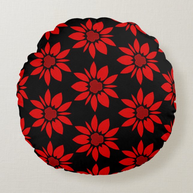 Coussins Ronds motif floral transparent (Devant)