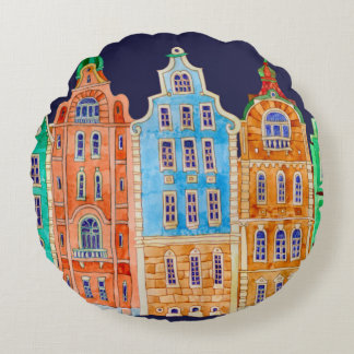 Coussins Ronds Motif frontalier transparent et architectural sur 