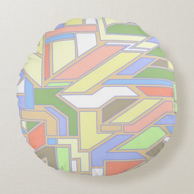 Coussins Ronds Motif géométrique 3 (Devant)