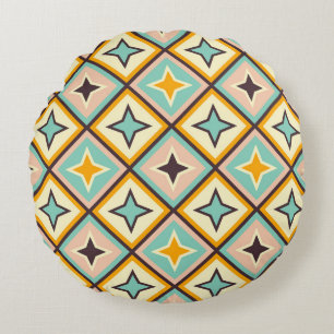 Coussins Ronds Motif géométrique abstrait avec des formes de diam