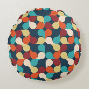 Coussins Ronds Motif géométrique Abstrait avec feuilles, gouttes.