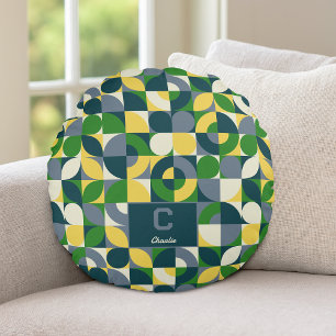 Coussins Ronds Motif géométrique abstrait Bauhaus moderne coloré
