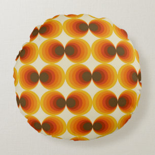 Coussins Ronds Motif géométrique abstrait rétro transparent color